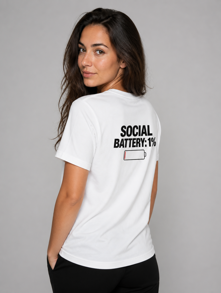 Social Battery 1% - studio shot